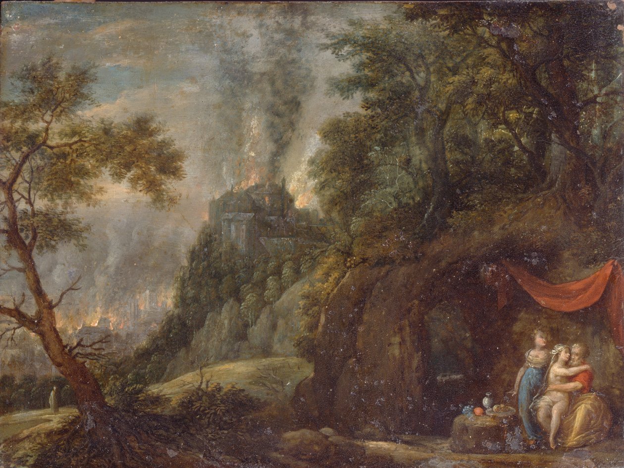 Lot och hans döttrar, 1720-talet av Franz Anton Hartmann