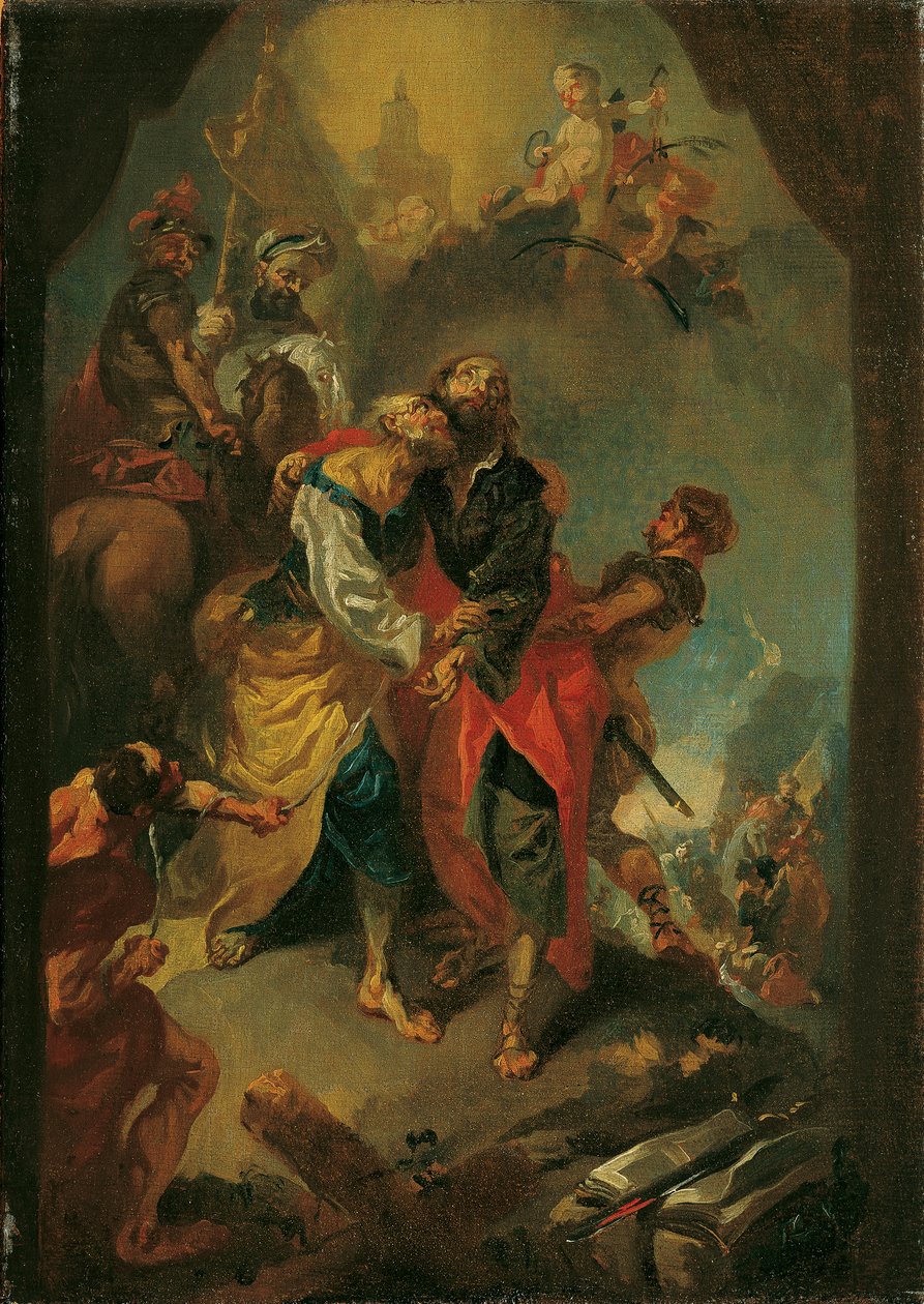 Farväl till apostlarna Petrus och Paulus innan deras martyrskap av Franz Anton Maulbertsch