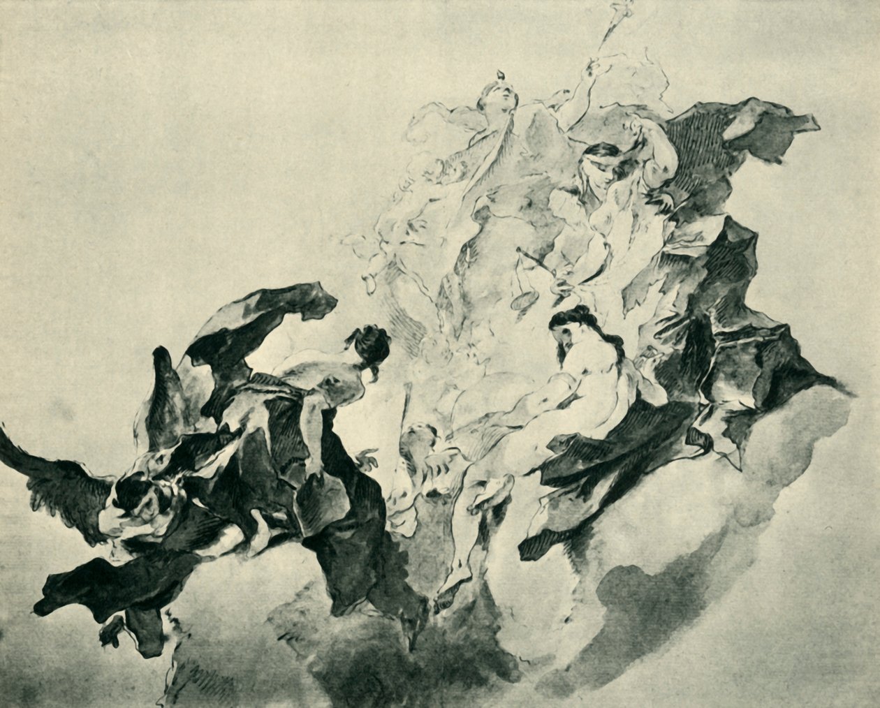 Allegori om tro, rättvisa och målning, 1758-1759, 1943. av Franz Anton Maulbertsch