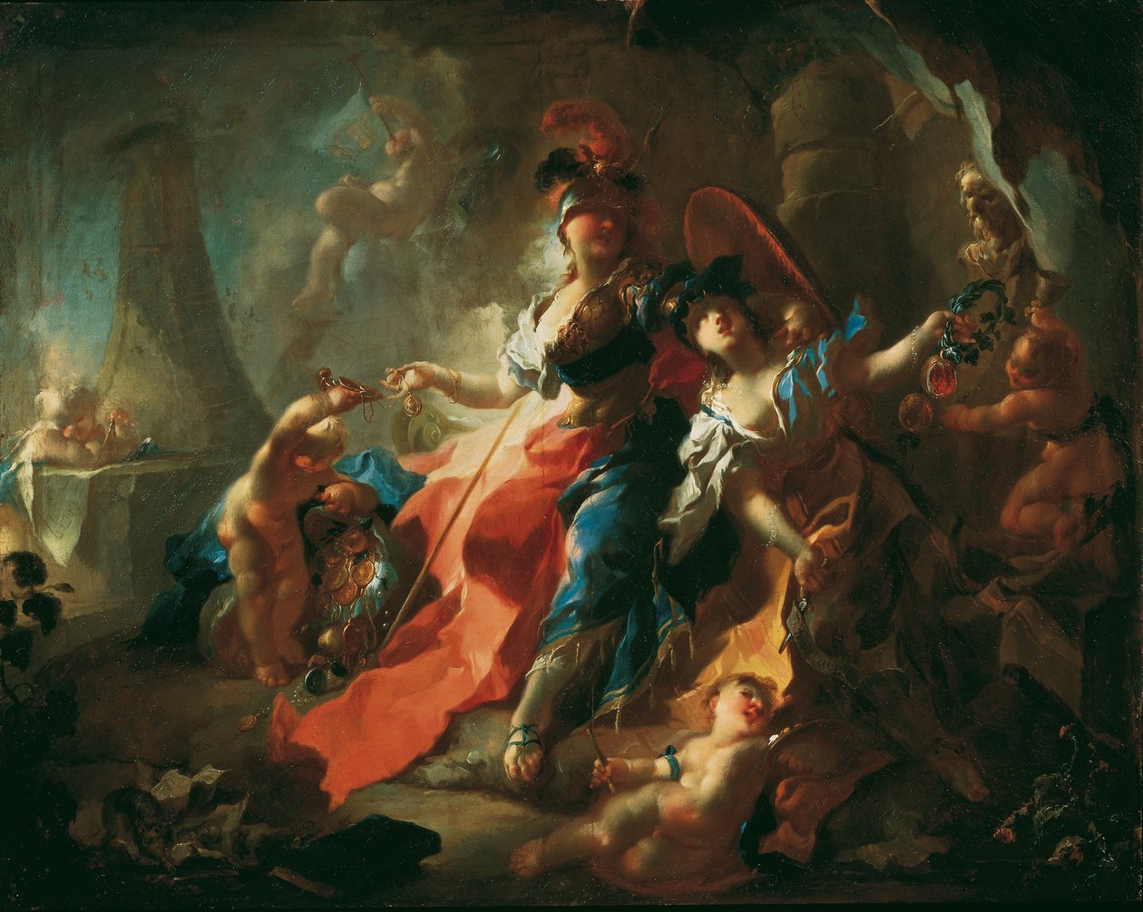 Akademien med dess attribut vid Minervas fötter av Franz Anton Maulbertsch