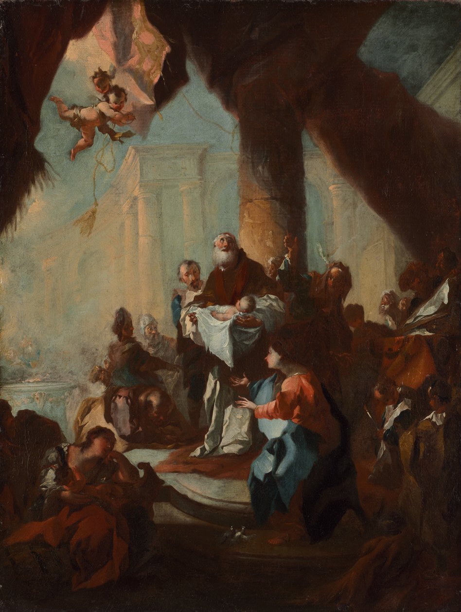 Studie till ”Kristi frambärande i templet” (för Sankt Ulrich, Wien) av Franz Anton Maulbertsch