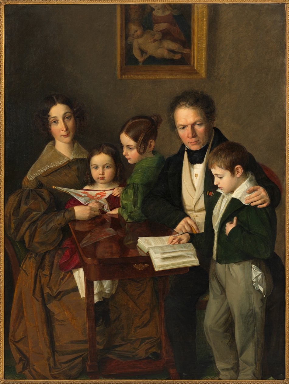 Kompositören Johann Baptist Gänsbacher 1778-1844 och hans familj, c.1838. av Franz Anton Stecher