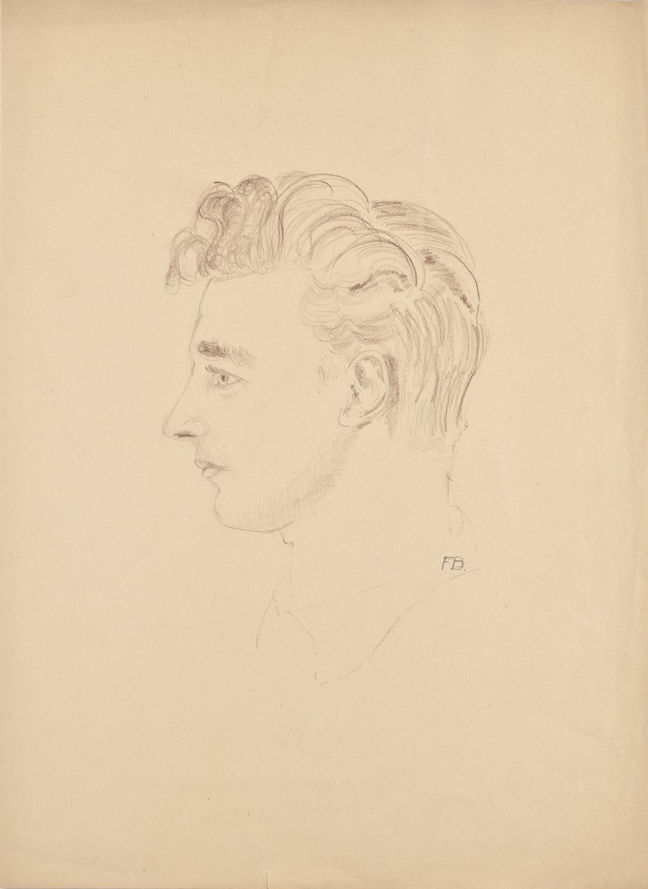 Porträttstudie av Franz Barwig den yngre av Franz Barwig d. Ä.