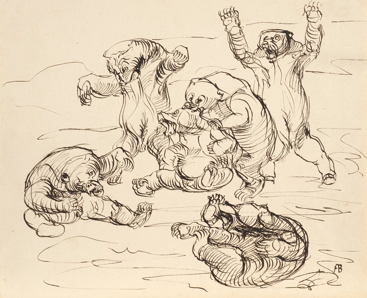 Bråkande björnar av Franz Barwig d. Ä.