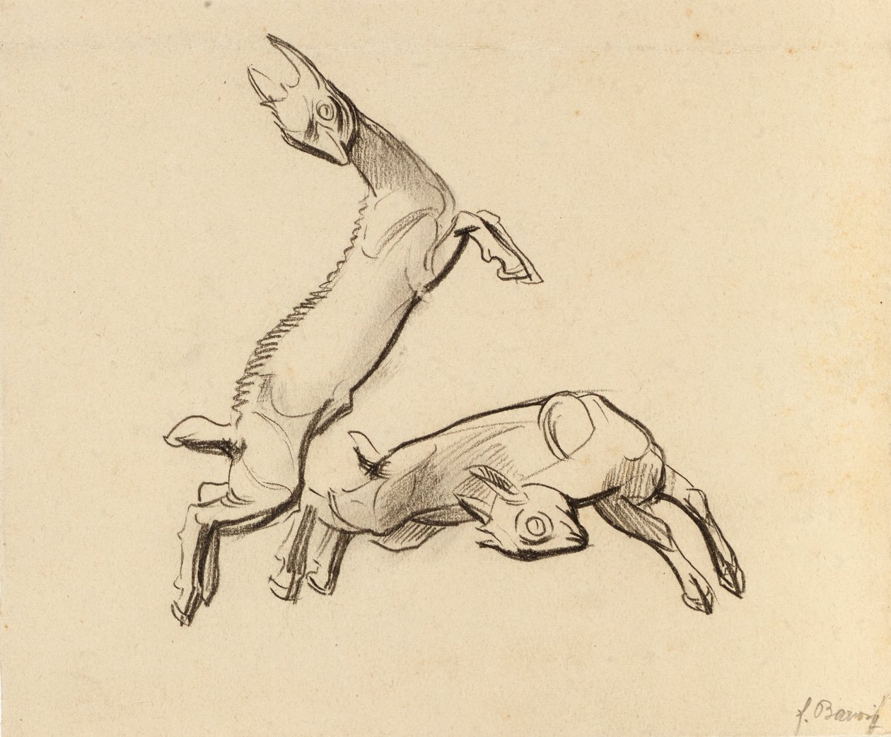 Hoppande Zicklein av Franz Barwig d. Ä.