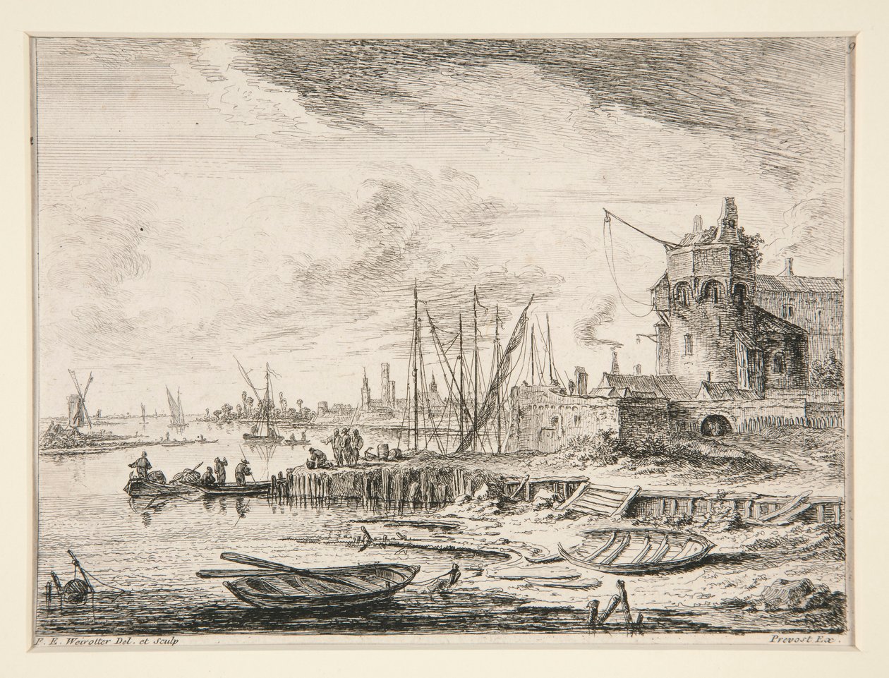Utsikt över en hamn #9 av Franz Edmund Weirotter