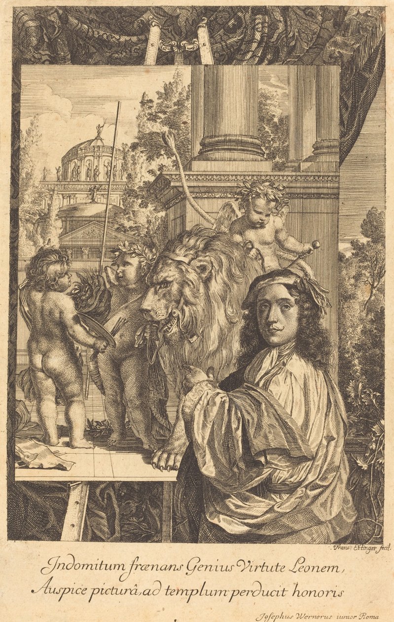Självporträtt av Joseph Werner av Franz Ertinger after Joseph Werner