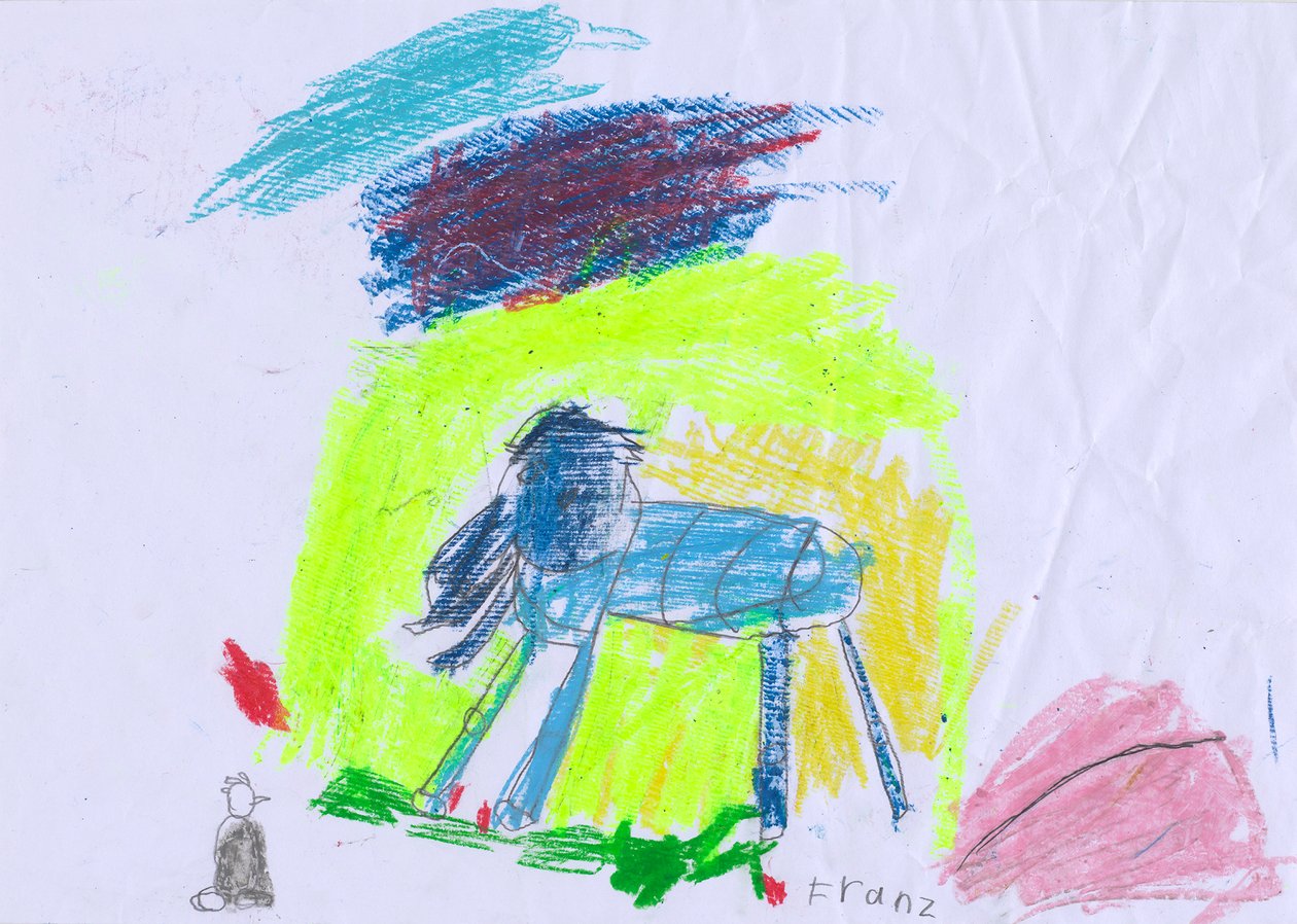 Blå häst framför en gul himmel efter Franz Marc av Franz Ferdinand