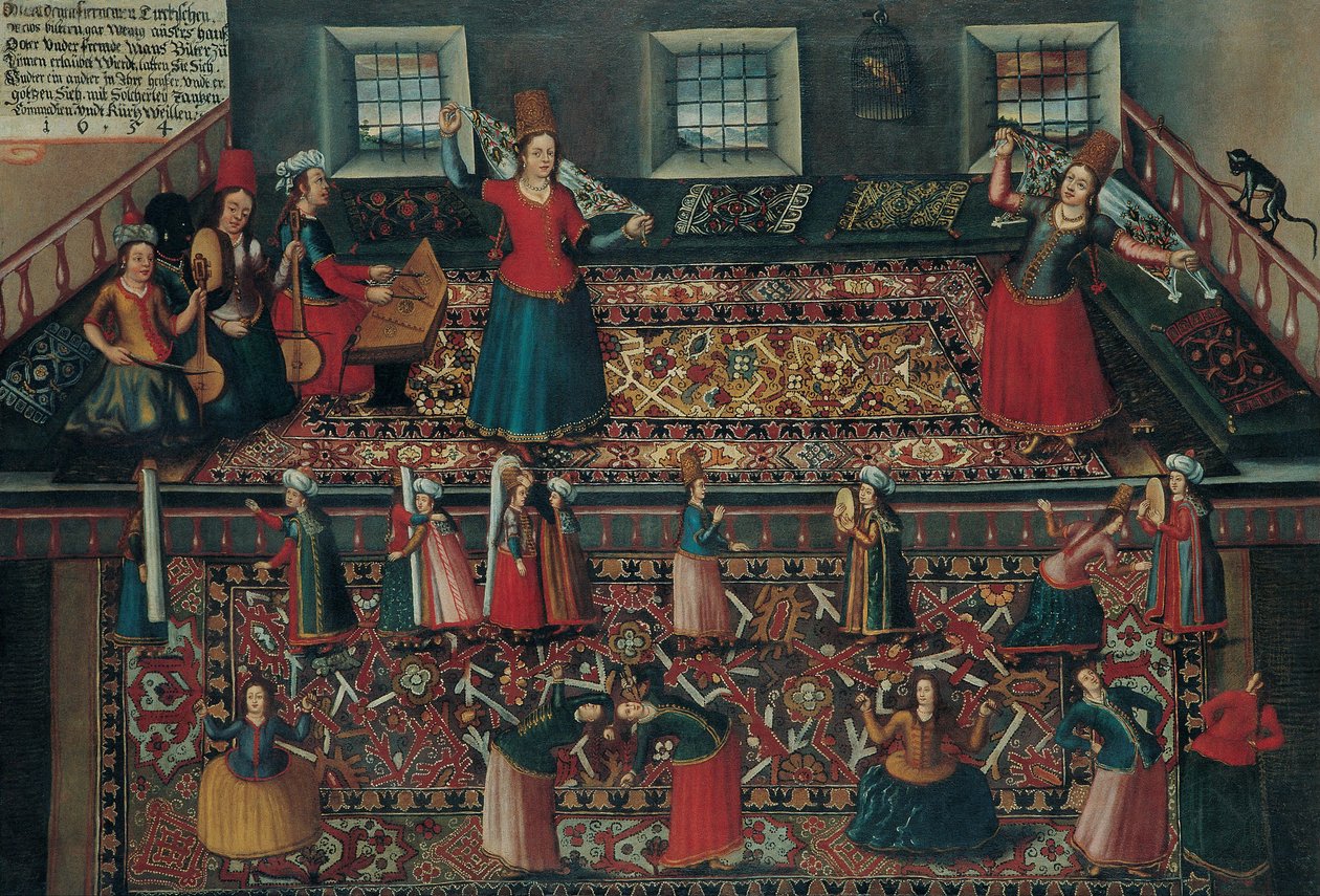En scen från det turkiska harem, andra hälften av 1600-talet. av Franz Georg Hörmann