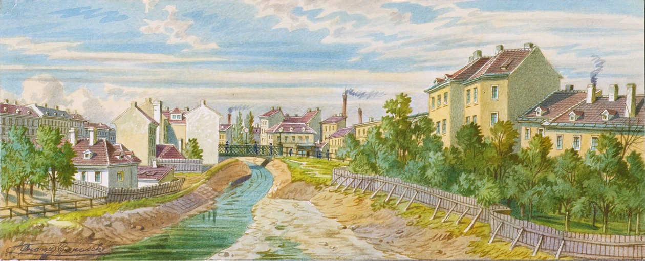 Magdalenabron över floden Wien av Franz Gerasch