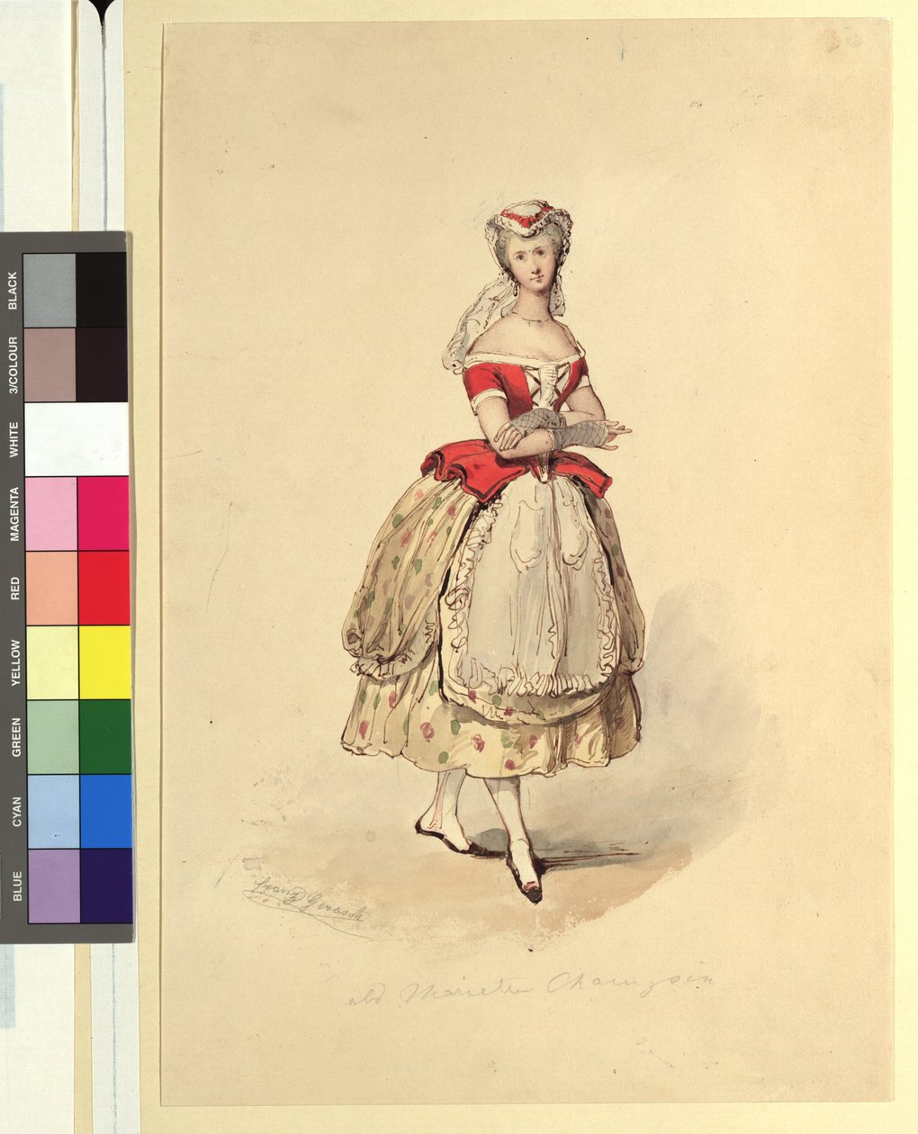 Ida Schuselka-Brüning som bondflicka i ”Maria, regementets dotter” av Franz Gerasch