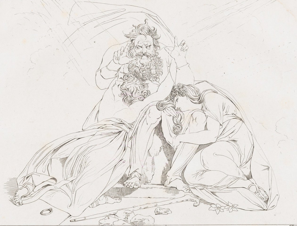 Der Tod des Oedipus Oidipus död, 1806. av Franz Hegi