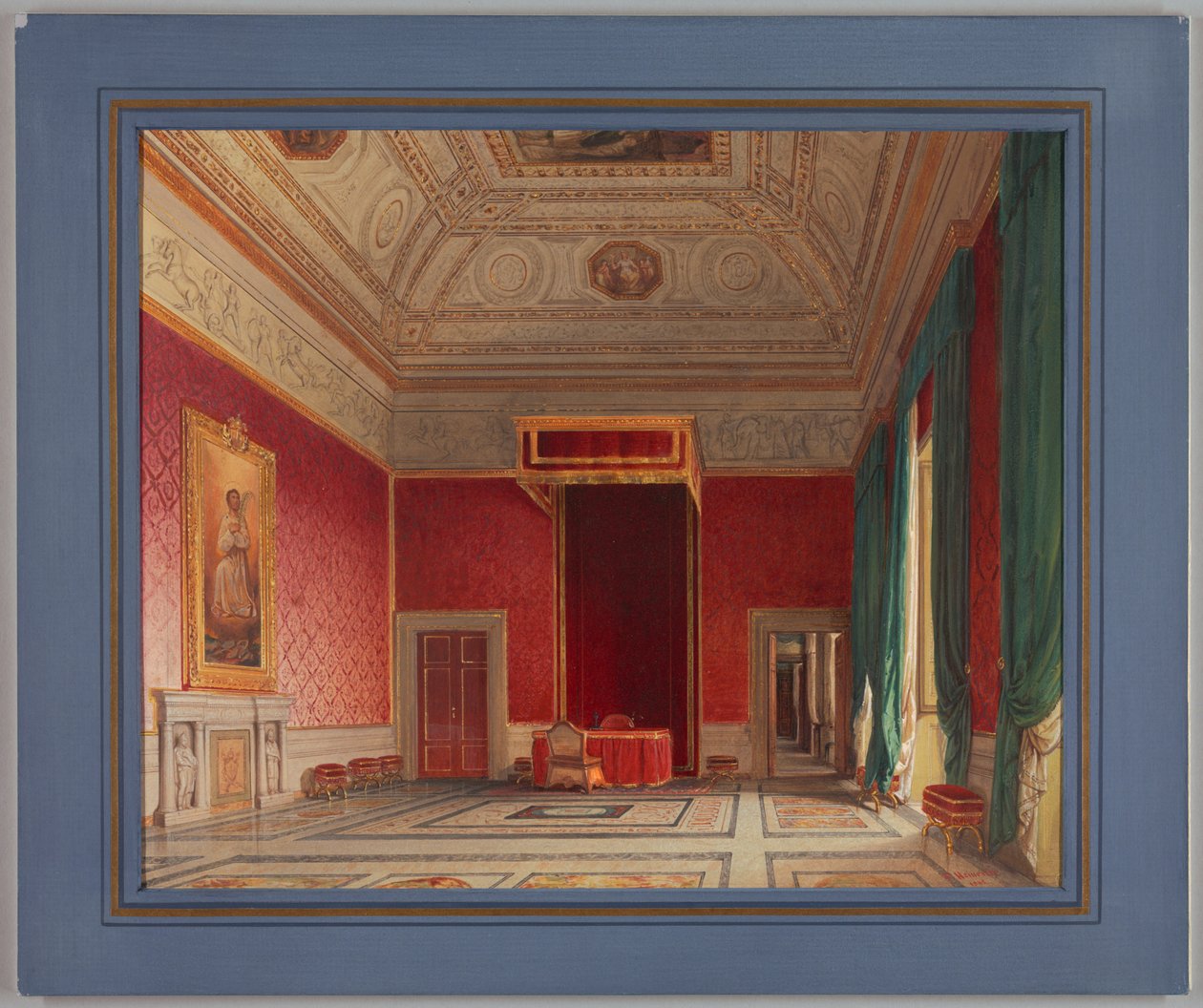 Drawing, Sala del Thorvaldsen, Rome, 1845 av Franz Heinrich