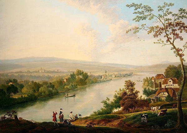 River Landscape, ca 1765-75 (olja på duk) av Franz Hochecker