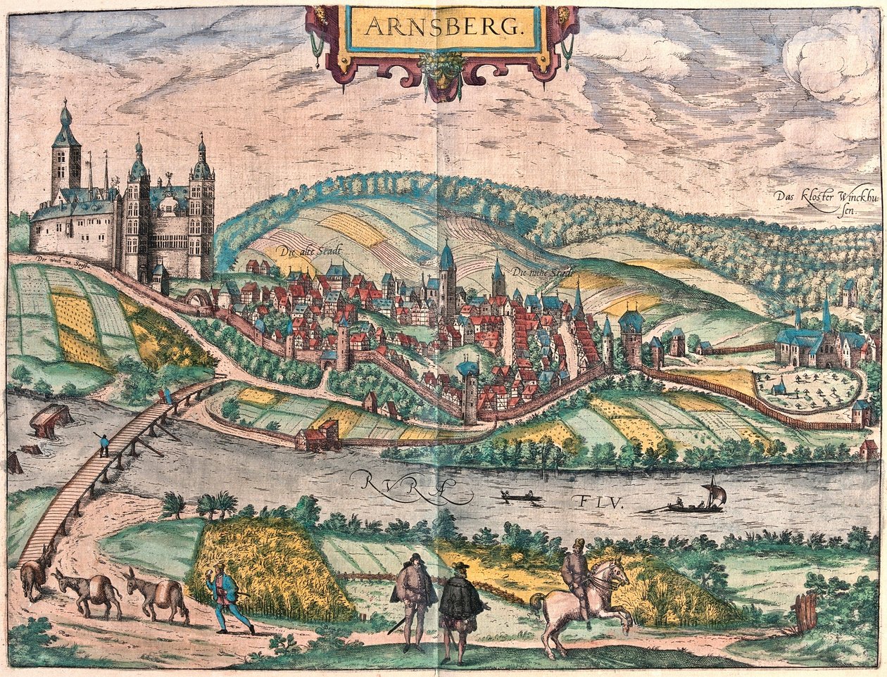 Arnsberg, Tyskland (gravyr av Franz Hogenberg