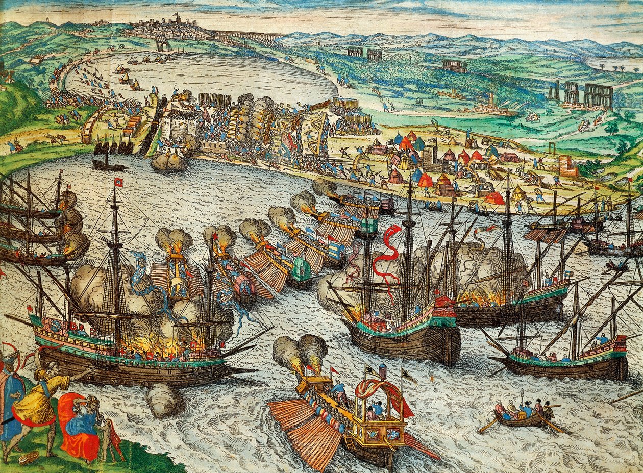 Capture of La Goulette och Tunis av Charles V av Franz Hogenberg