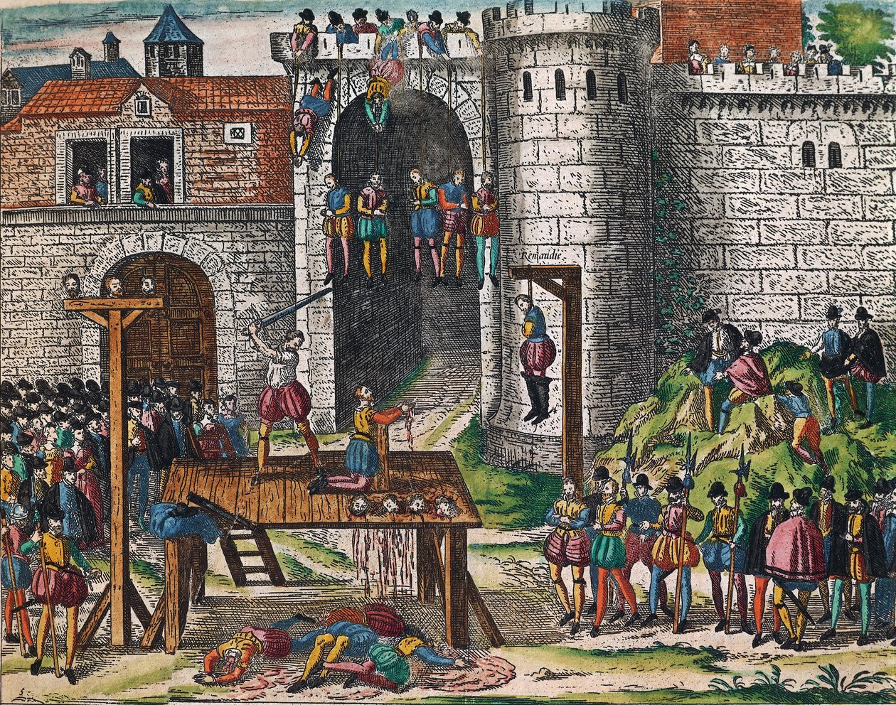 Avrättning av Amboise-konspiratörer, 25 mars av Franz Hogenberg