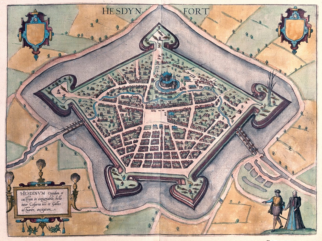 Hesdin, Frankrike (gravyr av Franz Hogenberg