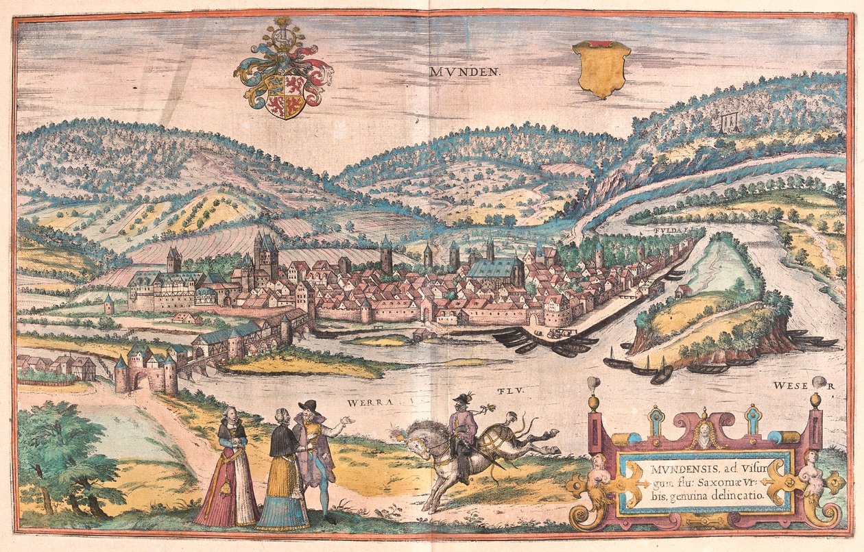 Munden, Tyskland (gravyr av Franz Hogenberg
