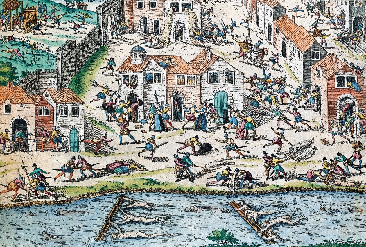 Scen från de franska religionskrigen, gravyr av Franz Hogenberg (1535-1590), Frankrike av Franz Hogenberg