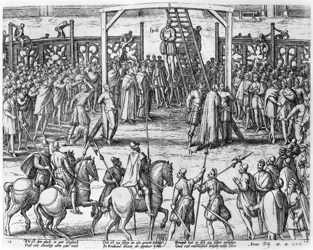 Hängningsscener i Flandern, 1570 av Franz Hogenberg