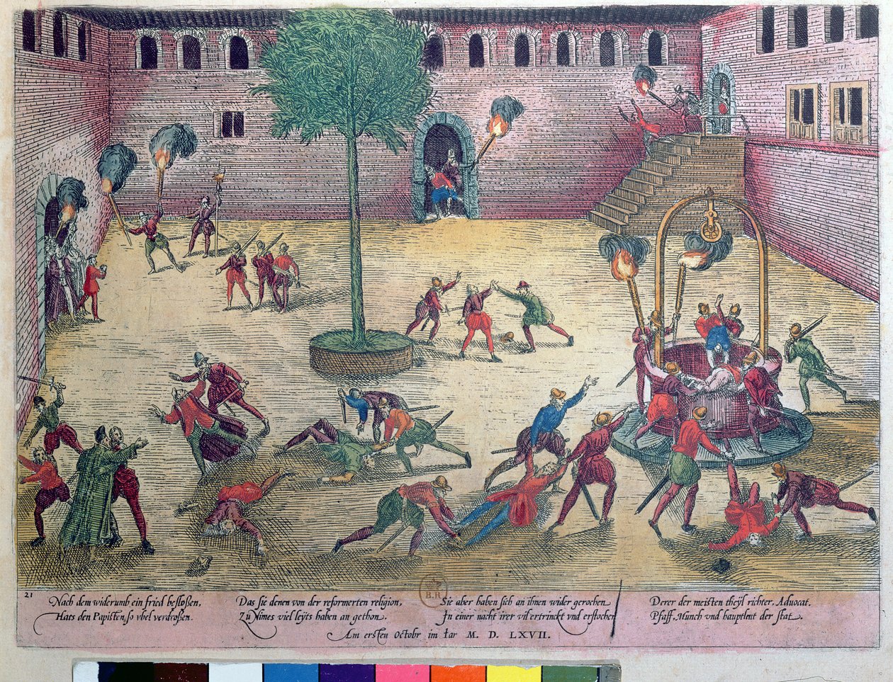 "Michelade" i Nimes den 29:e och 30:e september 1567 av Franz Hogenberg