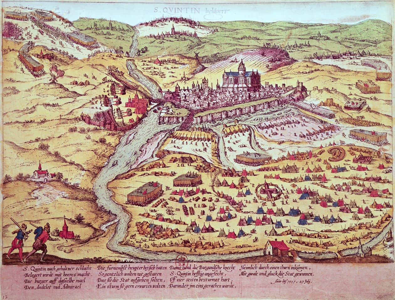 Belägringen av St. Quentin, 27 juli 1557 av Franz Hogenberg