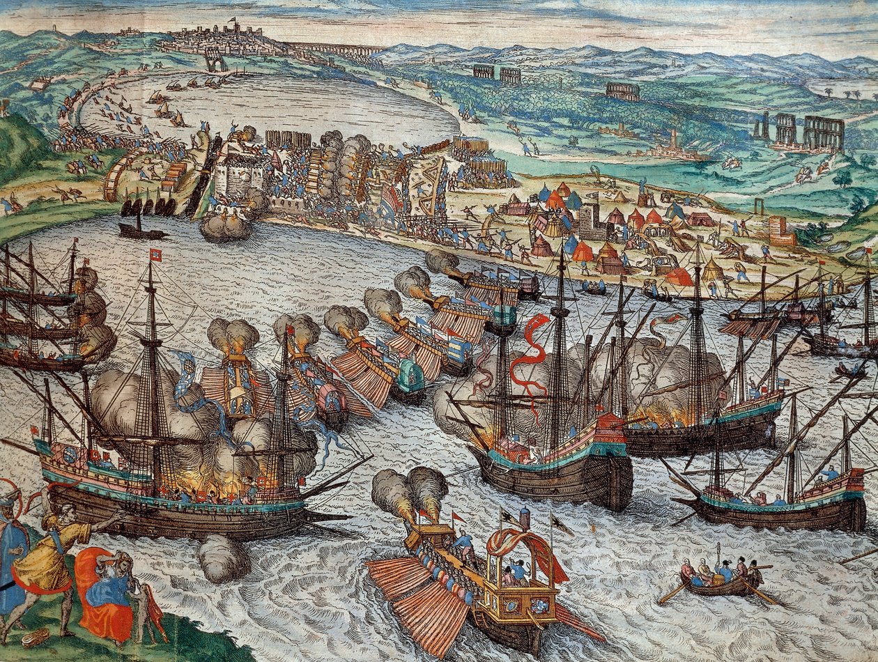 Tillfångatagandet av La Goulette och Tunis av Charles V av Franz Hogenberg