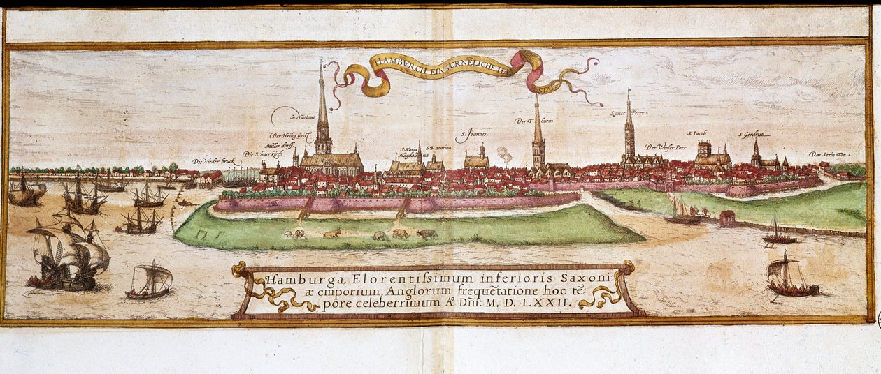 Utsikt över Hamburg (gravyr av Franz Hogenberg