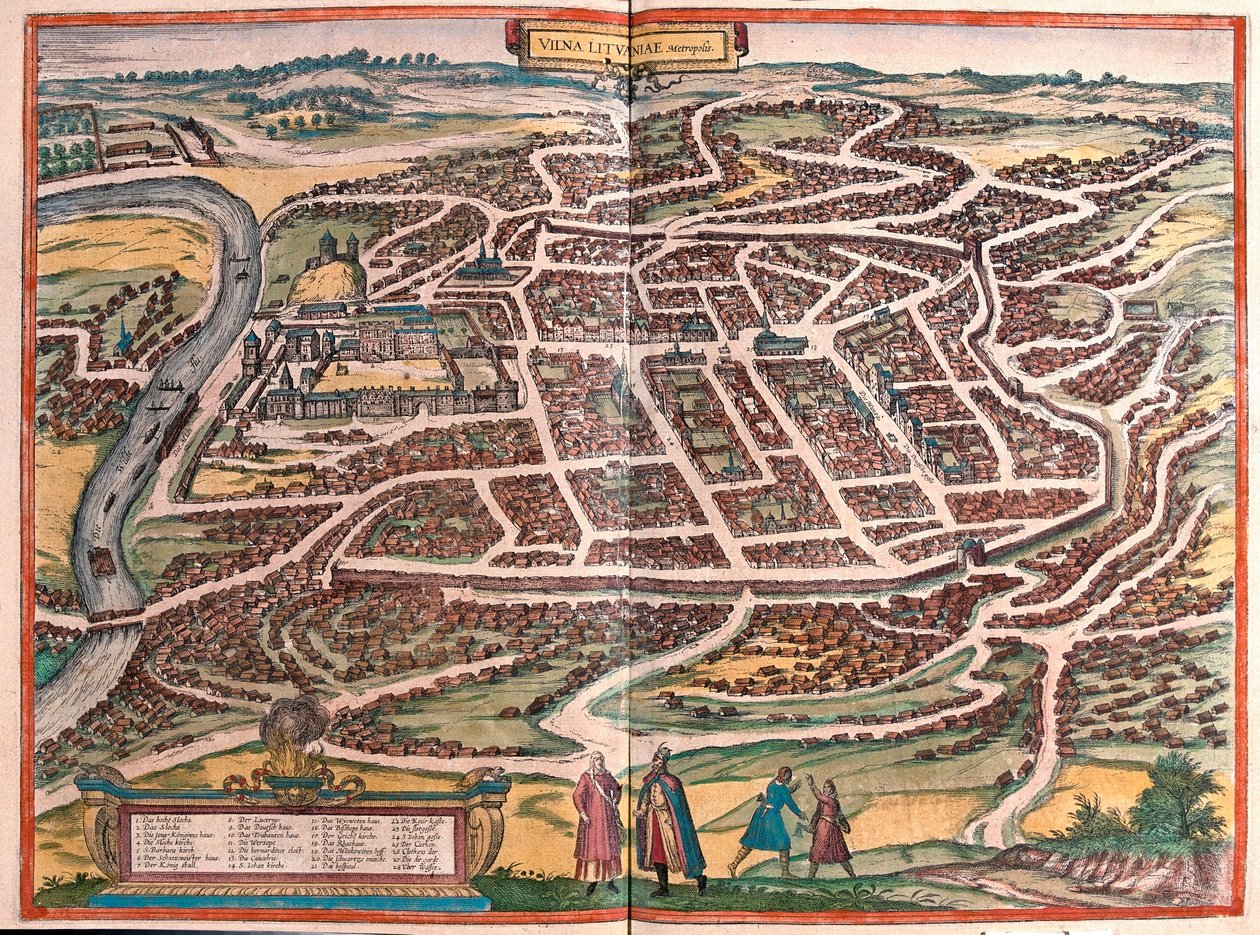Vilnius, Litauen (gravyr av Franz Hogenberg