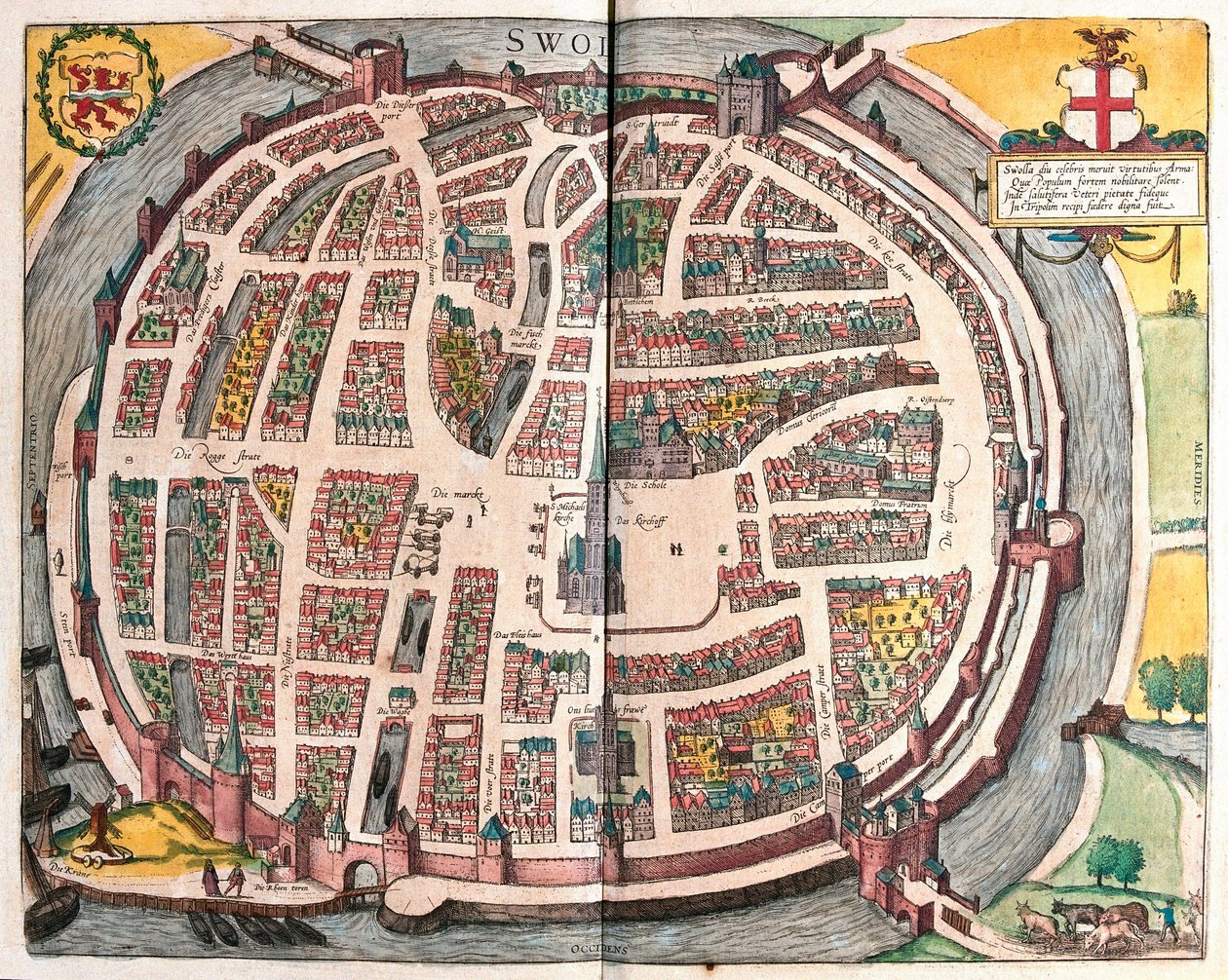 Zwolle, Nederländerna (gravyr av Franz Hogenberg