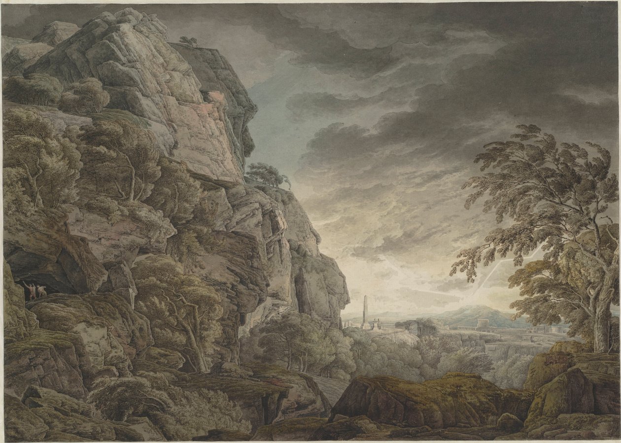 Heroiskt landskap i åskvädret, ca. 1790. av Franz Innocenz Josef Kobell