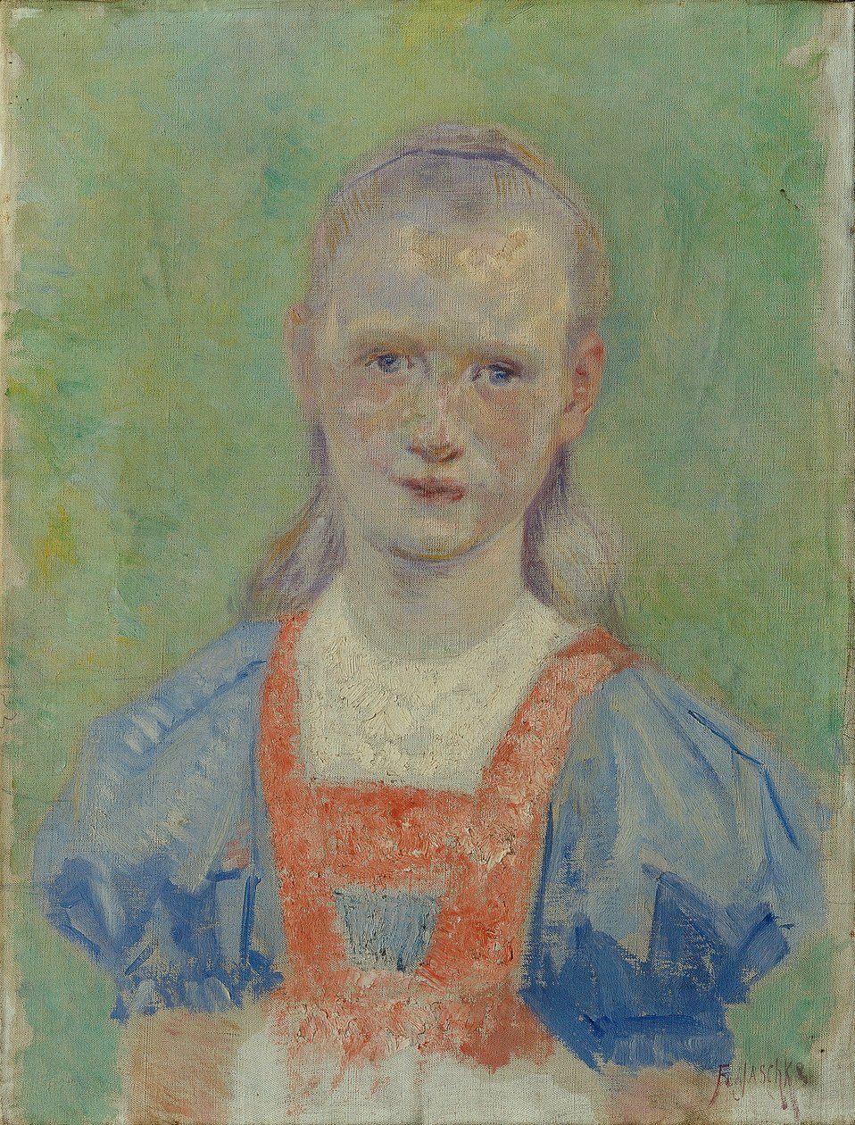 porträtt av en flicka av Franz Jaschke