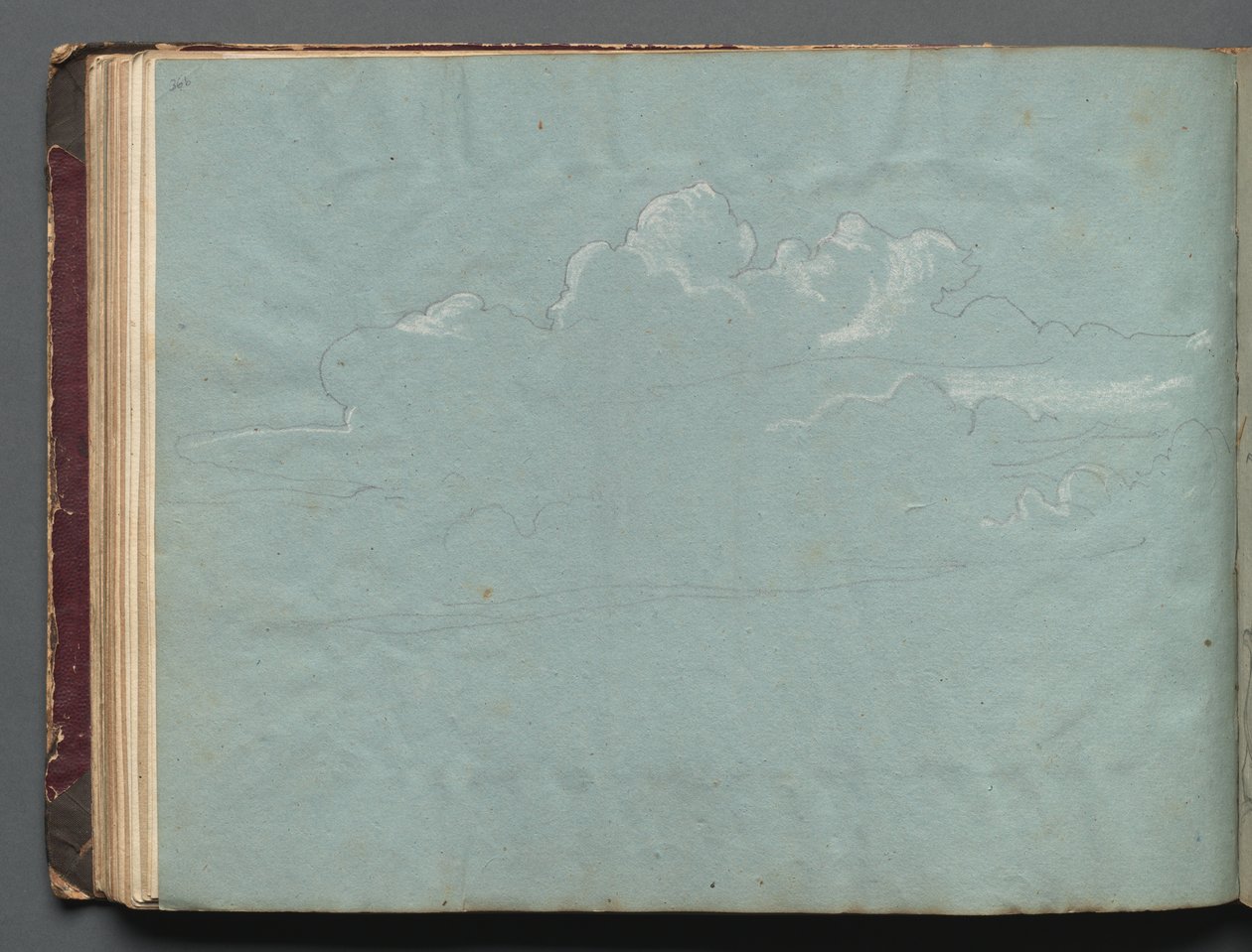 Album med utsikt över Rom och omgivningar, Landskapsstudier, sidan 36b: Molnstudie. av Franz Johann Heinrich Nadorp