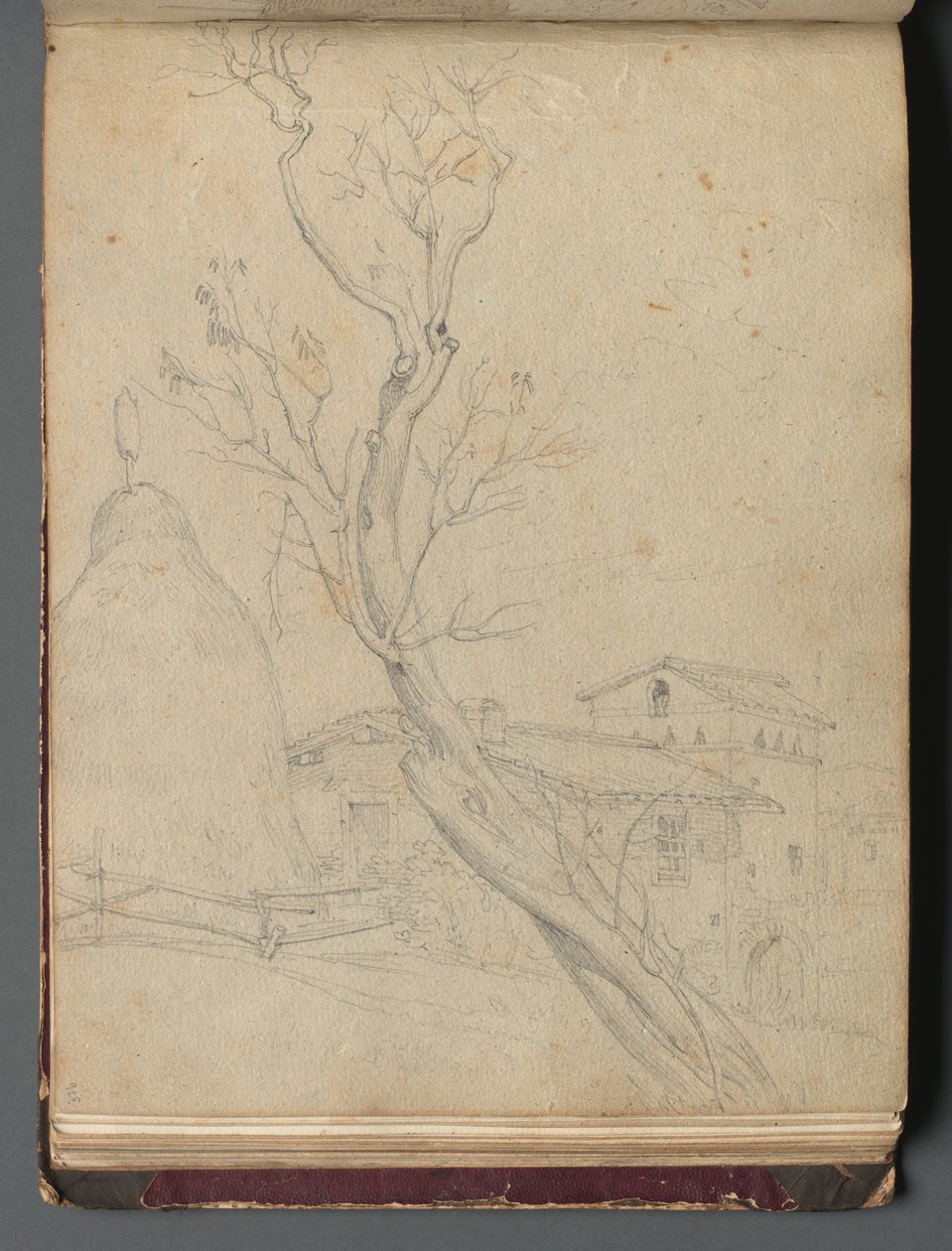Album med utsikt över Rom och omgivningar, Landskapsstudier, sida 37b: Romerskt landskap. av Franz Johann Heinrich Nadorp