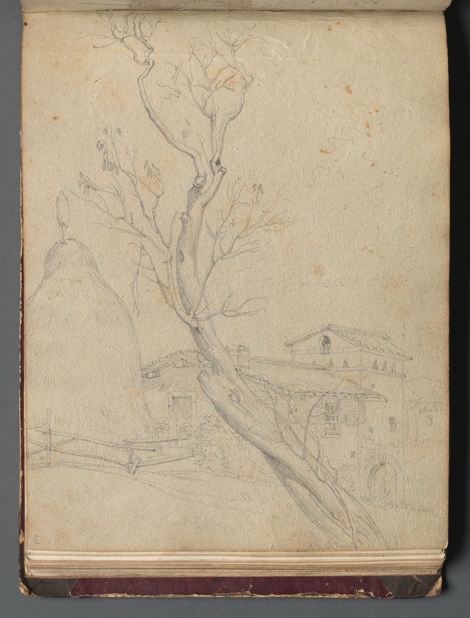Album med utsikt över Rom och omgivningar, Landskapsstudier, sida 37b: Romerskt landskap av Franz Johann Heinrich Nadorp