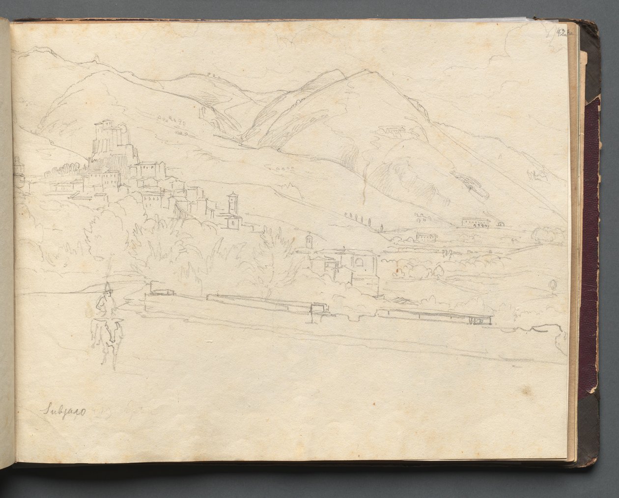 Album med utsikt över Rom och omgivningar, landskapsstudier, sida 42A: Roman Landscape. av Franz Johann Heinrich Nadorp