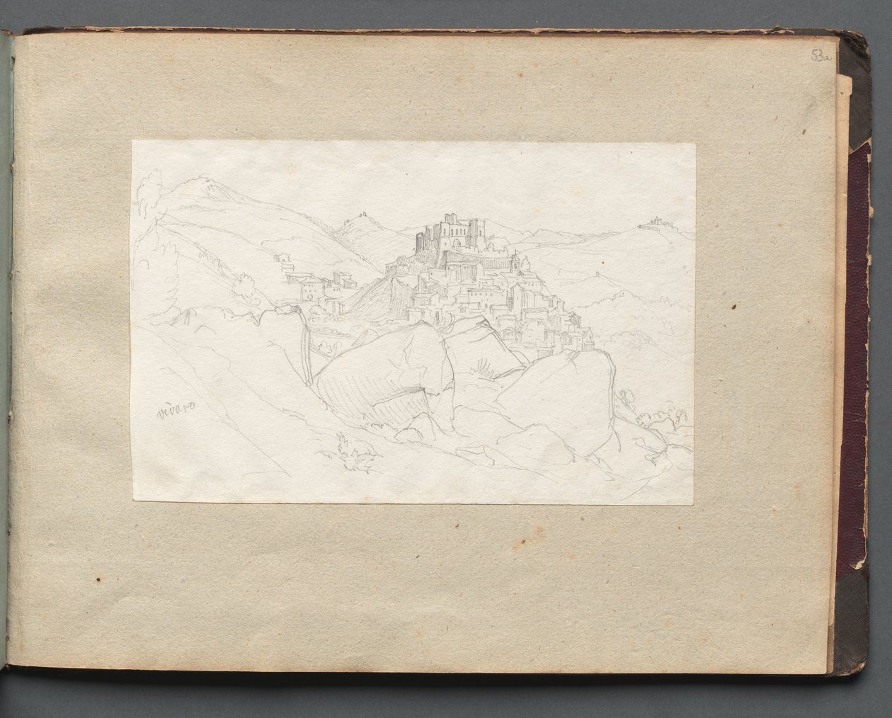 Album med utsikt över Rom och omgivningar, landskapsstudier, sidan 53a: Vivaro . av Franz Johann Heinrich Nadorp