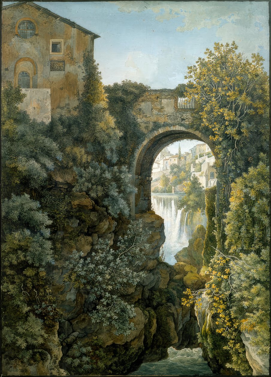 Tivoli, vattendrag, eller Anienes bana vid Tivoli av Franz Kaisermann