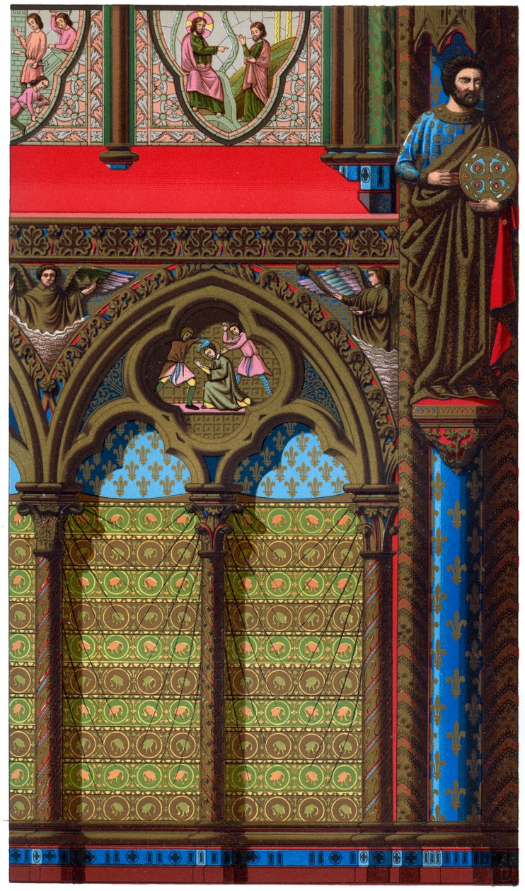 Utsmyckning av Sainte Chapelle, Paris, 1200-talet, 1870 av Franz Kellerhoven