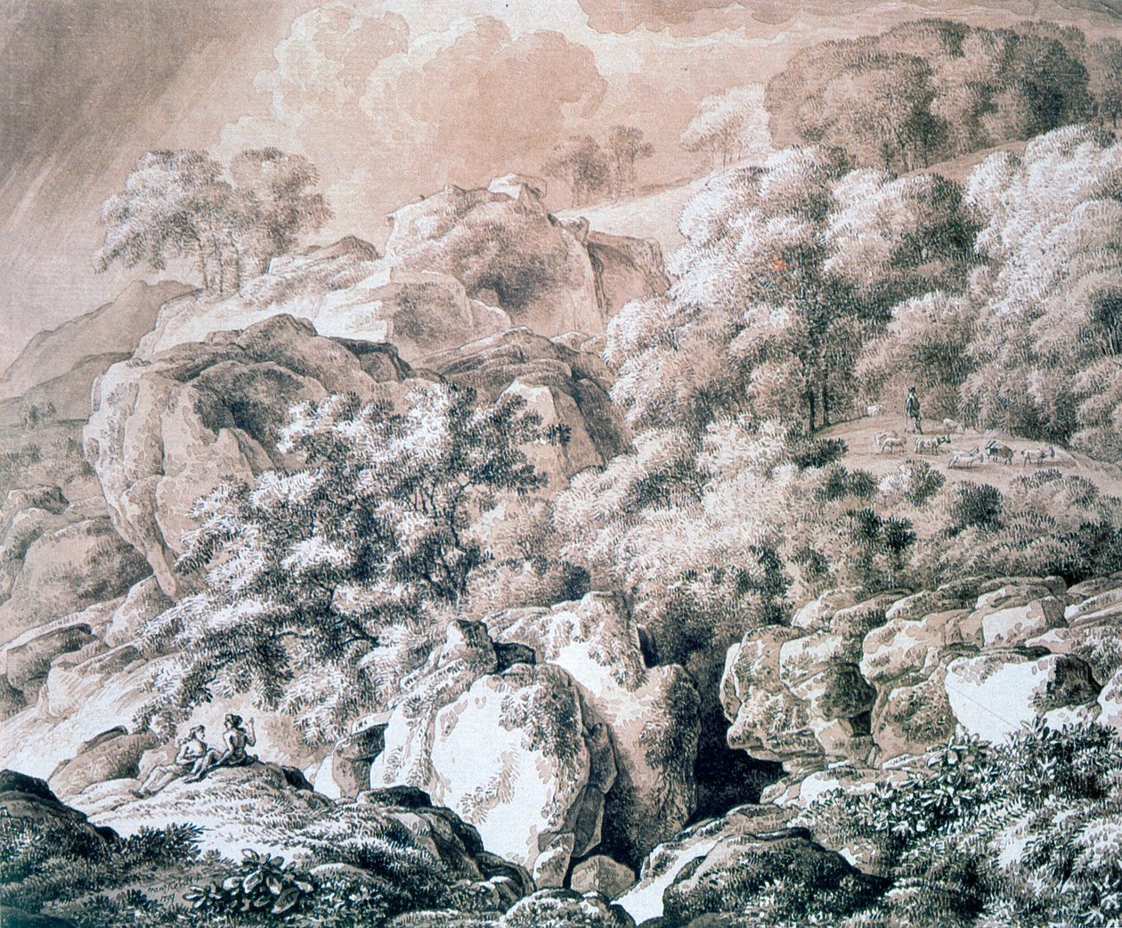 Skogslandskap, 1799 av Franz Kobell