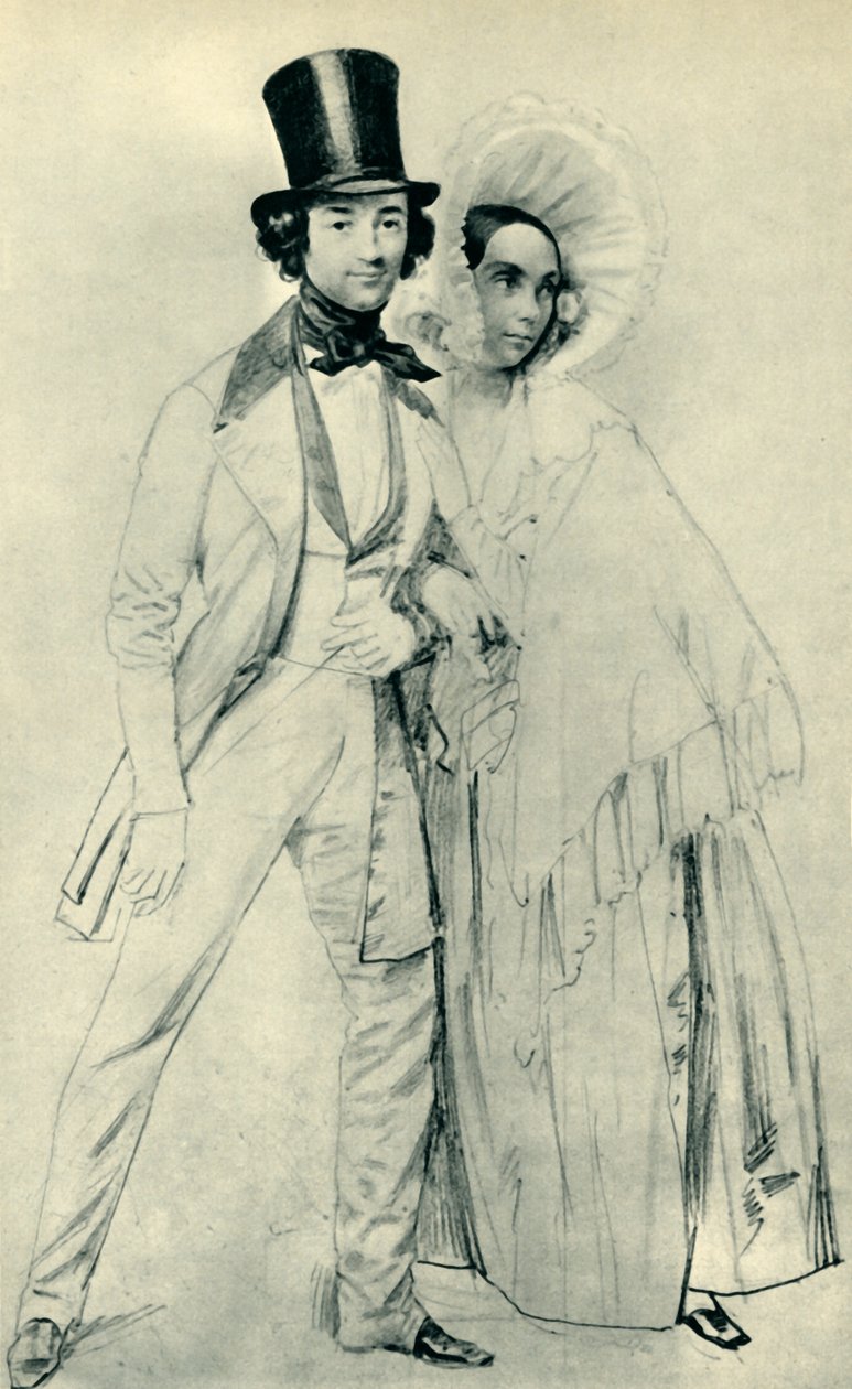 Paul och Amalie Taglioni, 1839, 1943. av Franz Krüger