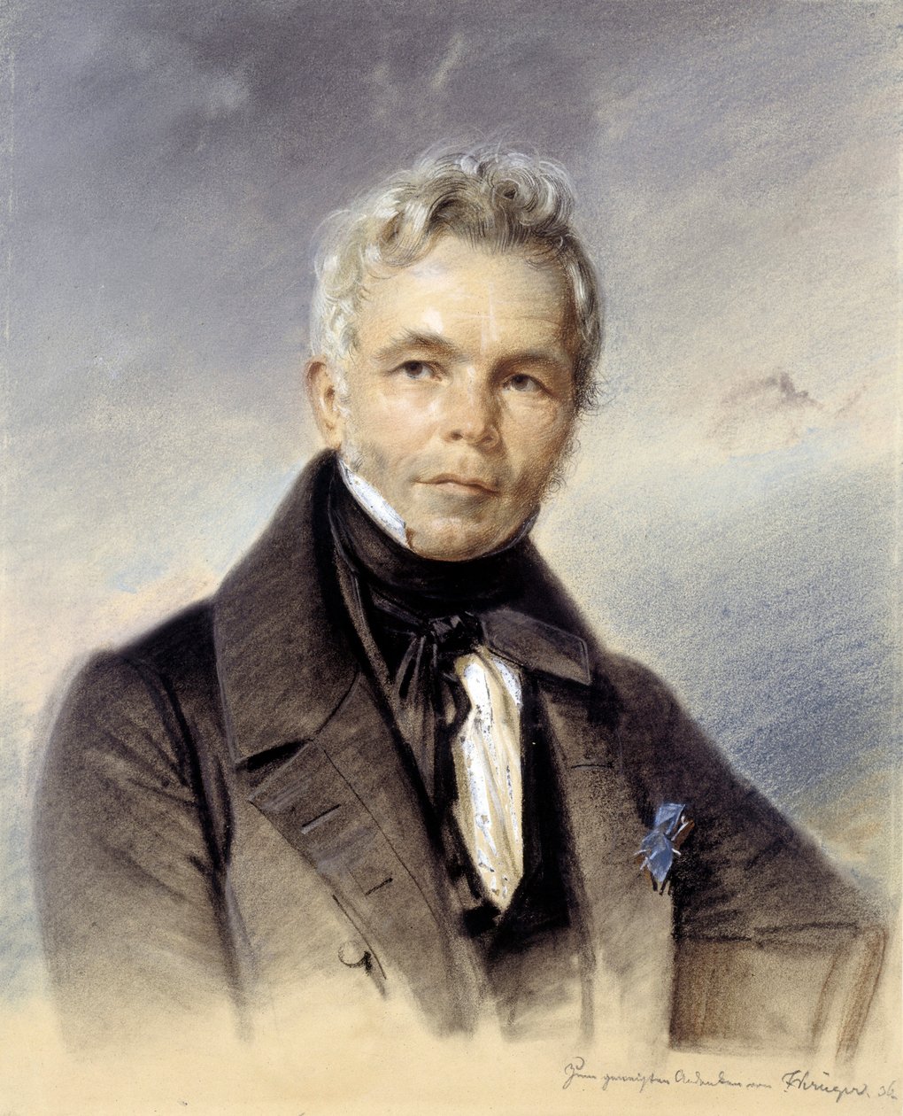 Porträtt av Karl Friedrich Schinkel (1781-1841), preussisk målare och arkitekt - av Krueger, Franz (1797-1857) av Franz Krüger
