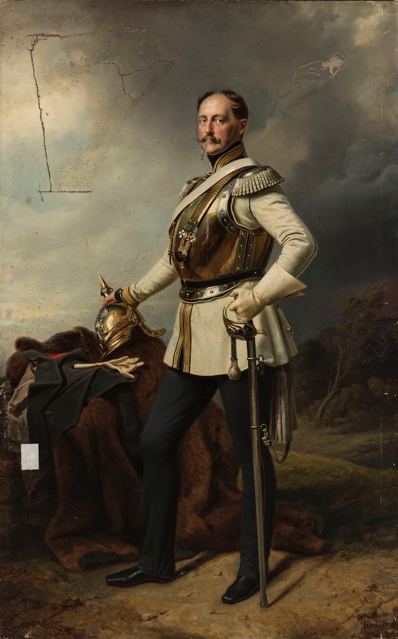 Porträtt av Nikolaj I Romanov (1796–1855) i preussisk kirasjäruniform av Franz Krüger