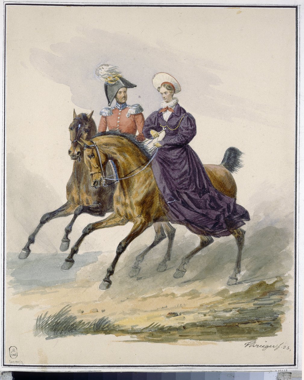 Kejsar Nicholas I (1796-1855) och kejsarinnan Alexandra Fedorovna (född Charlotte av Preussen av Franz Krüger