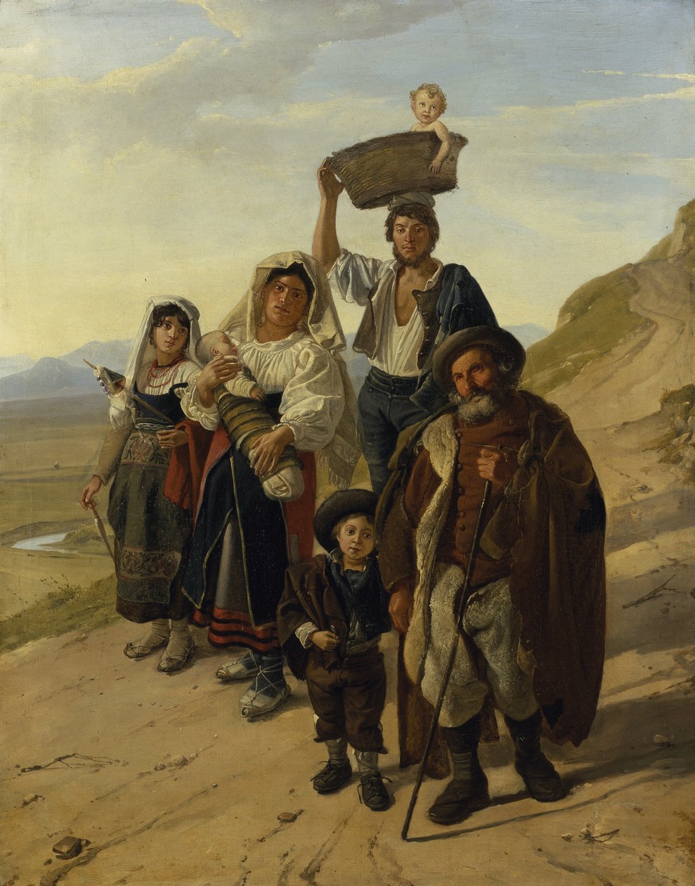Italienska bönder i Albano (olja på duk) av Franz Ludwig Catel