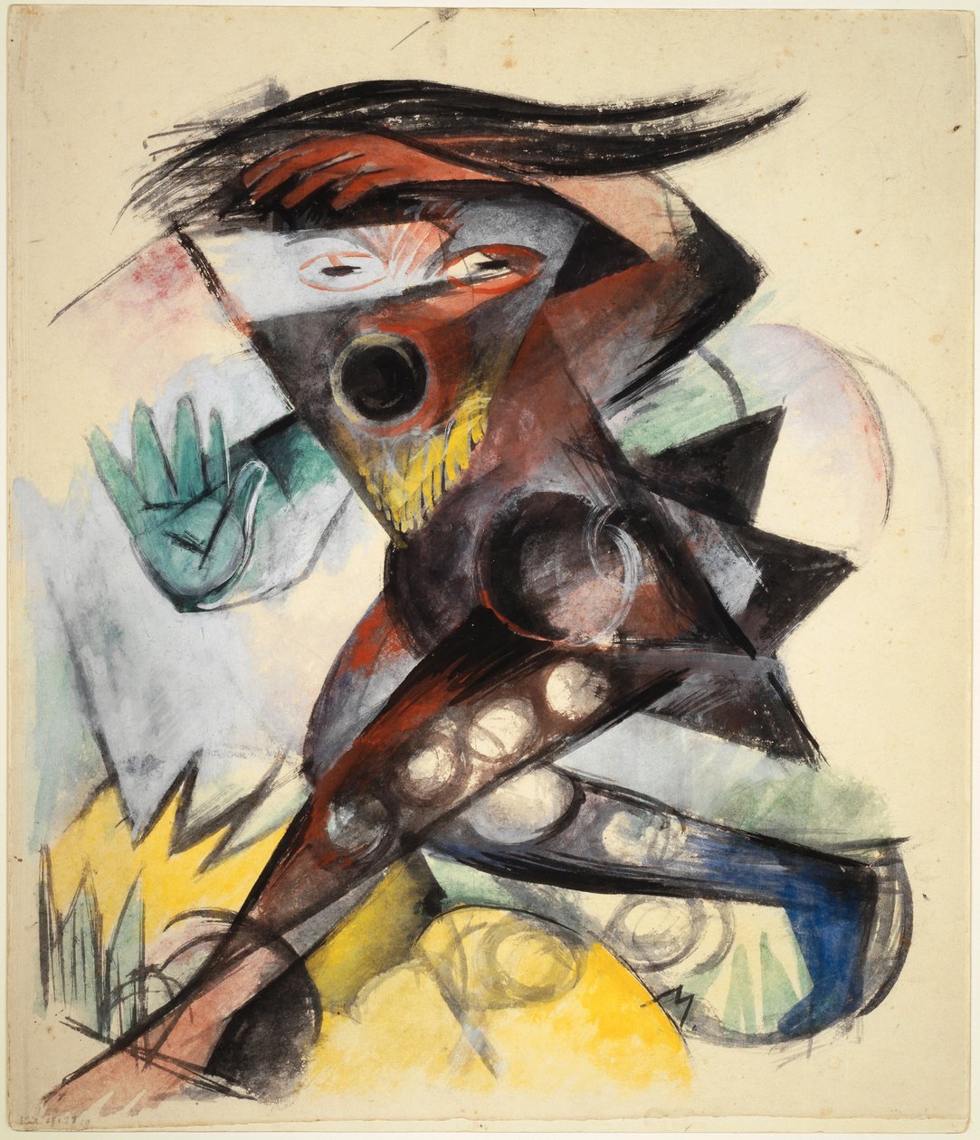 Caliban. Figur för stormen av William Shakespeare, 1914. av Franz Marc