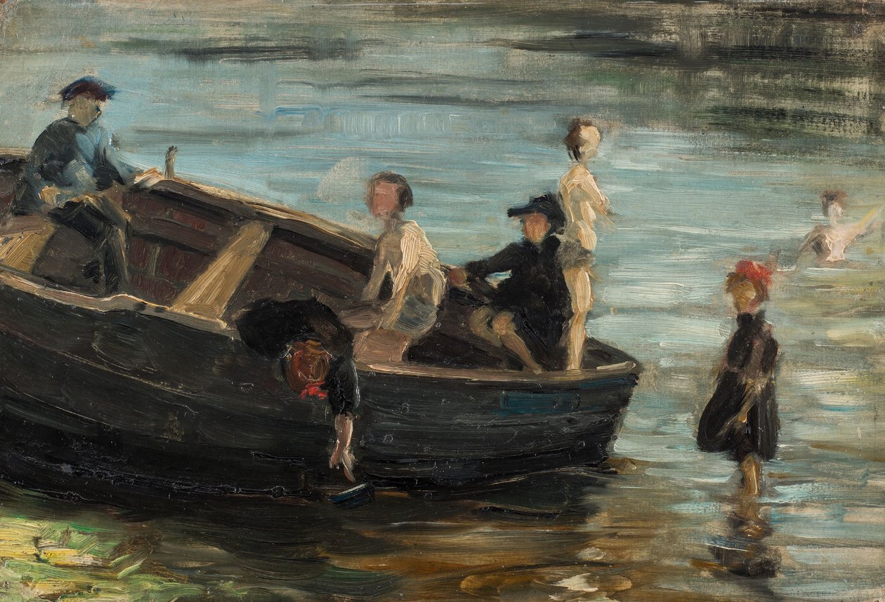 Barn i en båt av Franz Marc