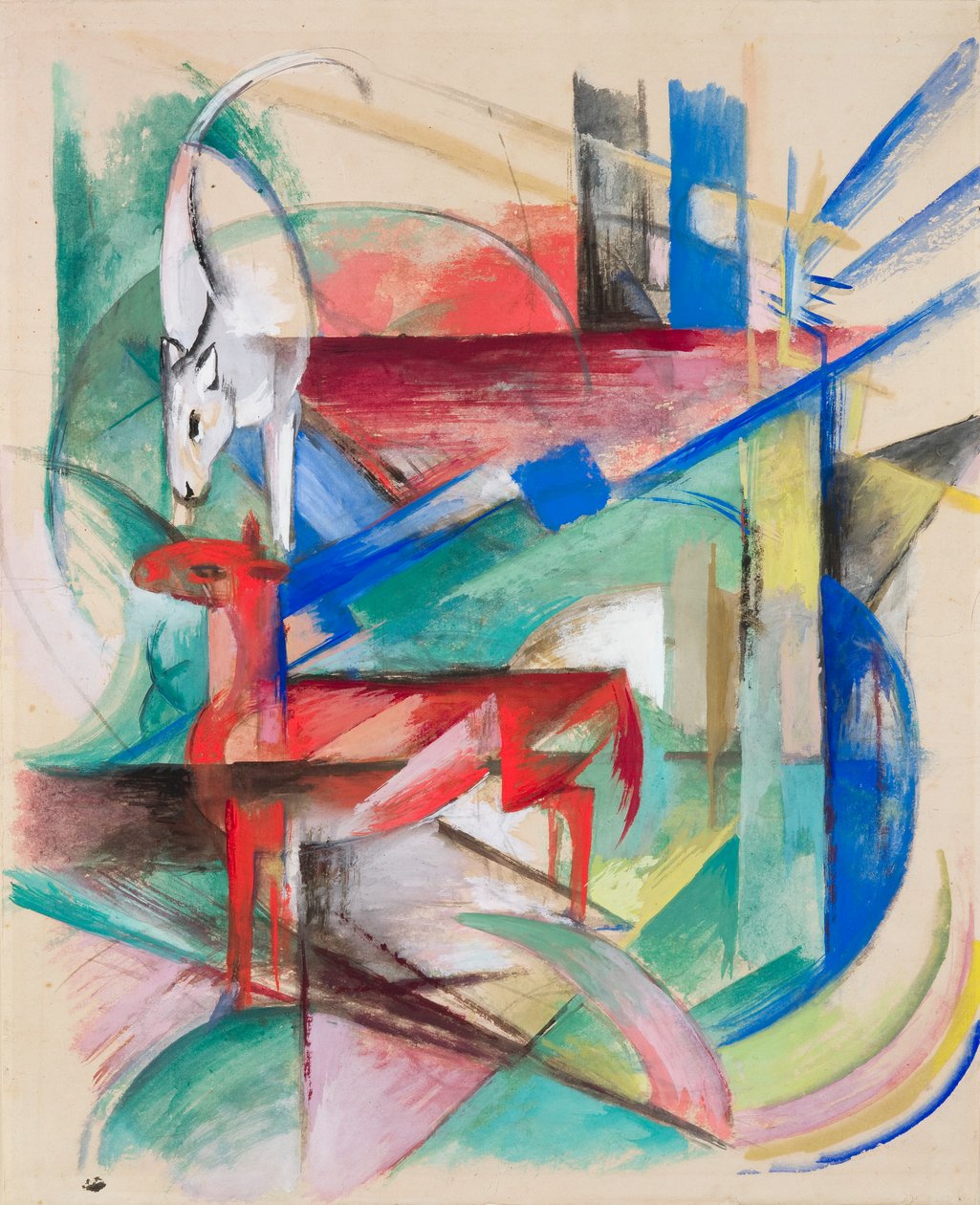 Komposition med djur II av Franz Marc