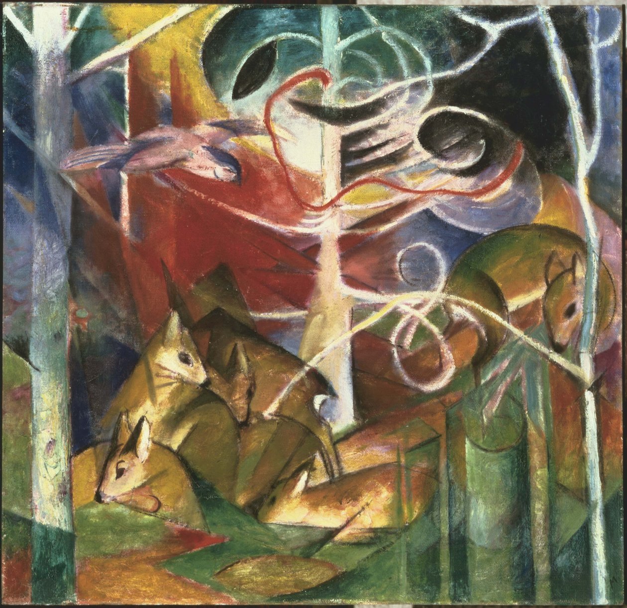 Hjortar i skogen I av Franz Marc